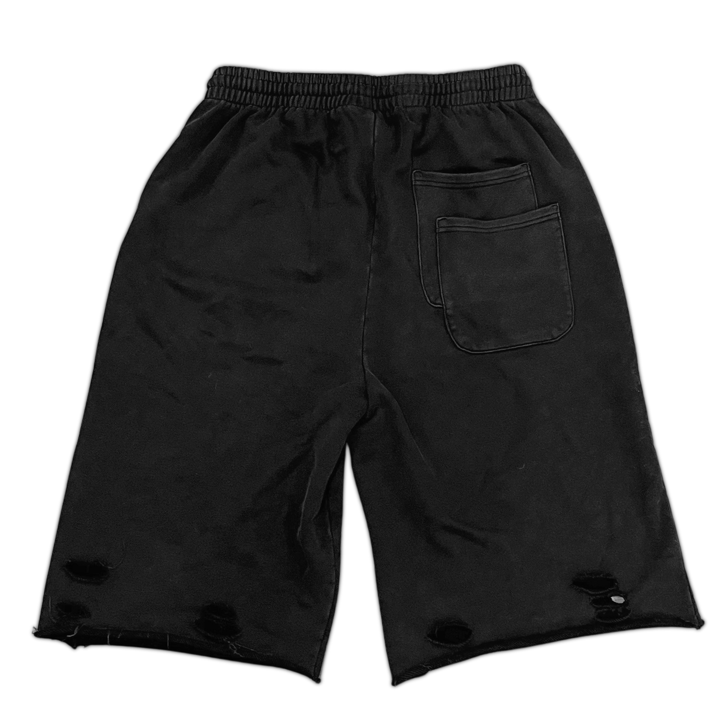 "ruined" shorts - black