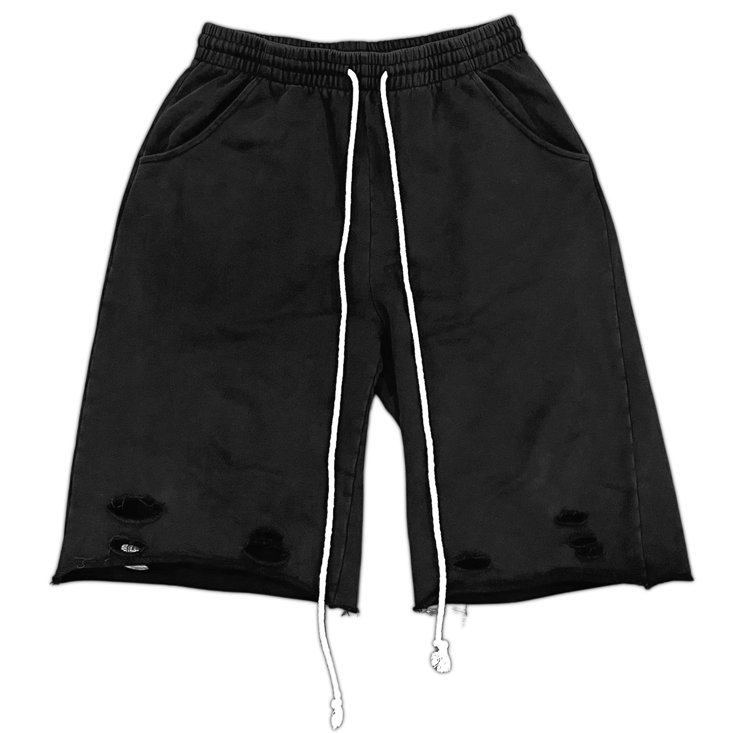 "ruined" shorts - black