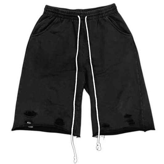 "ruined" shorts - black