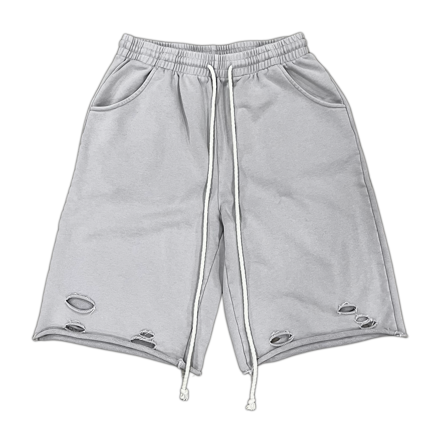 "ruined" shorts - grey