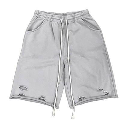 "ruined" shorts - grey