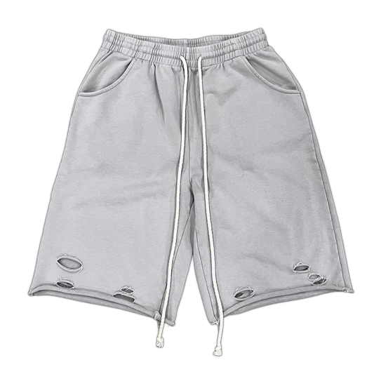 "ruined" shorts - grey